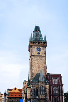 Astronomical Clock on Old Town Hall Tower in Prague, Czech Republic