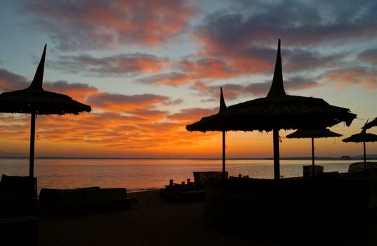 Sunrise over the Red sea egyptian coast