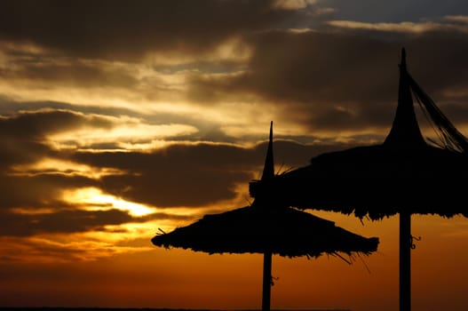 Sunrise over the Red sea egyptian coast