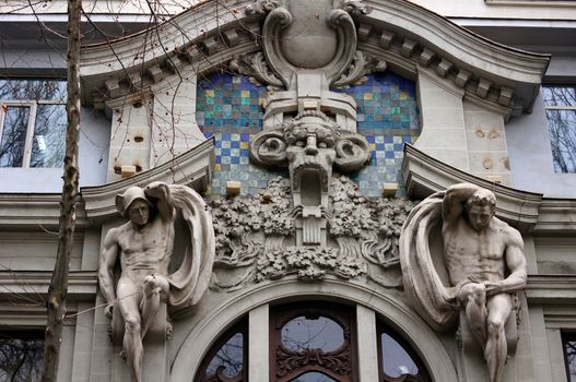 Art-Nouveau facade in Tbilisi Old town, Republic of Georgia