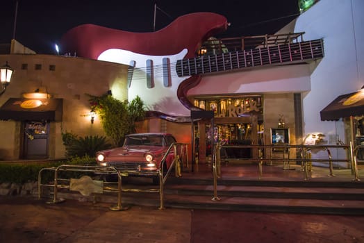 hard rock cafe in naama bay, sharm el sheikh, egypt, the image is shot one night in january 2013