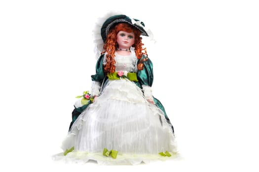 Redhead doll  in medieval dress and hat