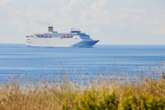 Cruise ship at open sea