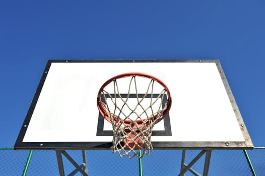 The Basketball court on sky background