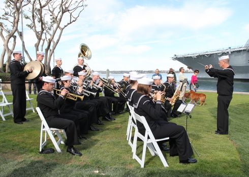 San Diego, CA - FEBRUARY 16 : WWII 'Kiss' statue returns February 16, 2013 in San Diego, CA.