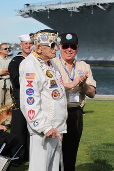 San Diego, CA - FEBRUARY 16 : WWII 'Kiss' statue returns February 16, 2013 in San Diego, CA.