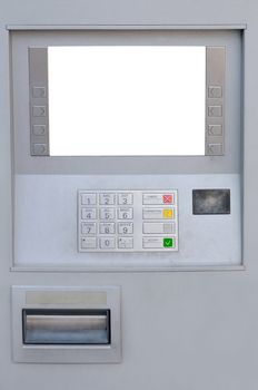 ATM with blank display for advertising