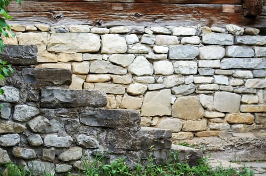 Old stone staeps with ivy plant