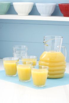 Fresh squeezed orange juice made by extraction from the most sweet and delicious fresh fruit.