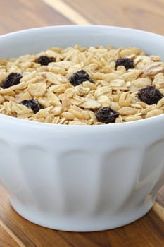 Granola, delicious and healthy breakfast, meal or snack food; popular around the world, and often eaten in combination with yogurt or milk. 