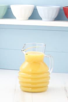 Fresh squeezed orange juice made by extraction from the most sweet and delicious fresh fruit.