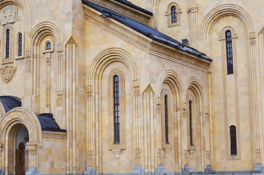 The biggest orthodox cathedral of Caucasus region - St. Trinity or Sameba cathedral in Tbilisi, Republic of Georgia