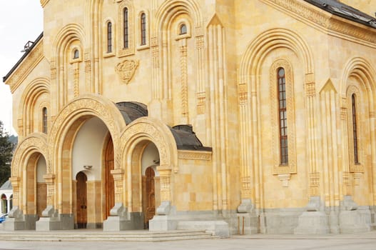 The biggest orthodox cathedral of Caucasus region - St. Trinity or Sameba cathedral in Tbilisi, Republic of Georgia