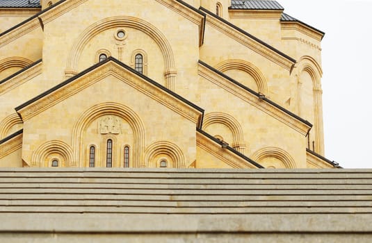 The biggest orthodox cathedral of Caucasus region - St. Trinity or Sameba cathedral in Tbilisi, Republic of Georgia