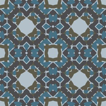 Seamless geometric tile pattern in blue and gray