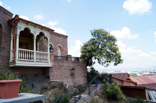 View of traditional narrow streets of Old Tbilisi, Republic of Georgia