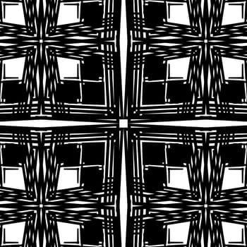 Symmetrical background pattern of black triangles and squares
