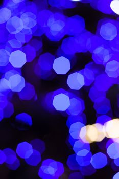 Defocused abstract blue new year lights background