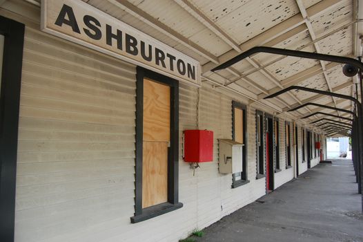 Abandoned train station, Ashburton town, New Zealand