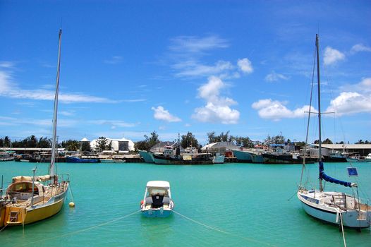 Yachts at marina, Oceania, capital town of Tonga