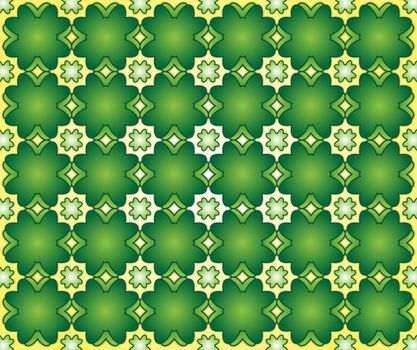 background composed of green clover leaf with shadows