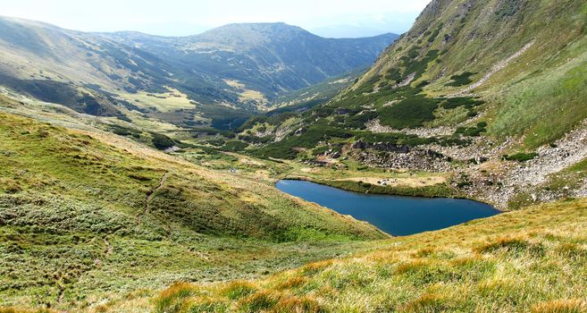 Lake in Carpathian mountains. Ukraine.