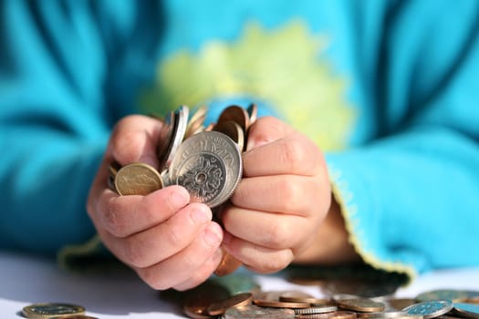 Child playing with money