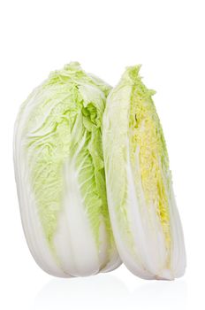 Fresh Chinese cabbage vegetable on white background