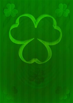 St Patricks Day Abstract backdrop whith three-leaf clover