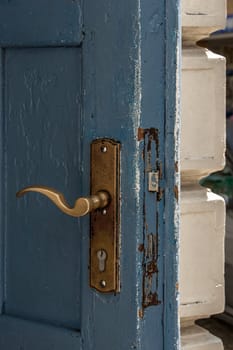Old wooden door with lock