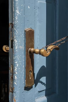 Old wooden door with lock