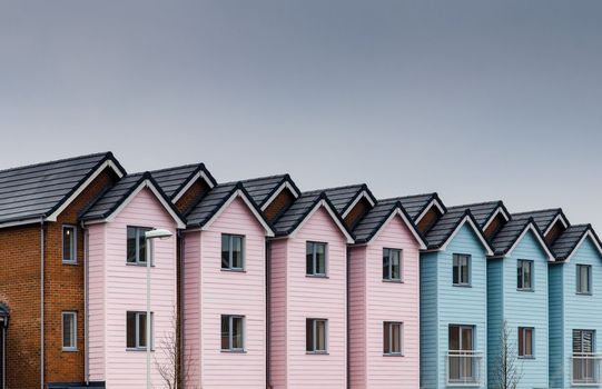 Modern blue and pink apartments