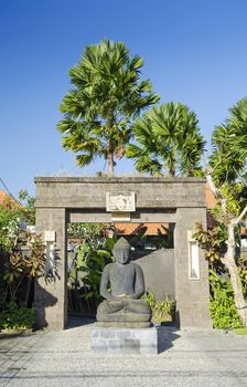 buddha statue at outdoors in bali, indonesia
