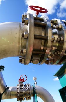 Equipment, valves and piping as found inside of  industrial power plant