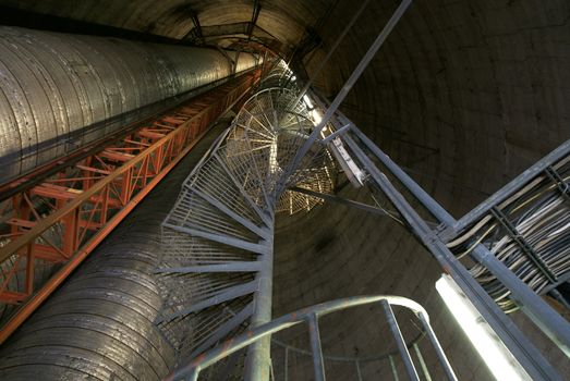 inside of industrial smoke stack