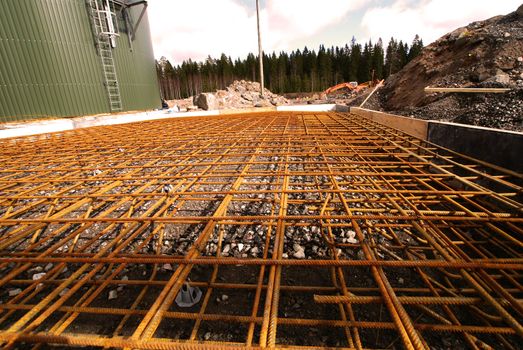 reinforcement bars on construction site