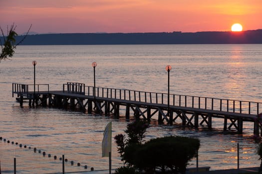 The wooden platform in Dardanelles. The view from Asia on Europe