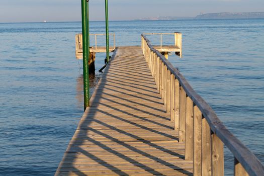The wooden platform in Dardanelles. The view from Asia on Europe