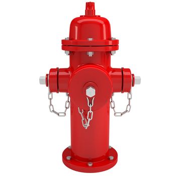 Red fire hydrant. Isolated render on a white background