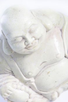 Close up of a white Buddah statue