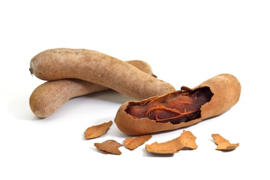 Group of tamarind isolated on white background