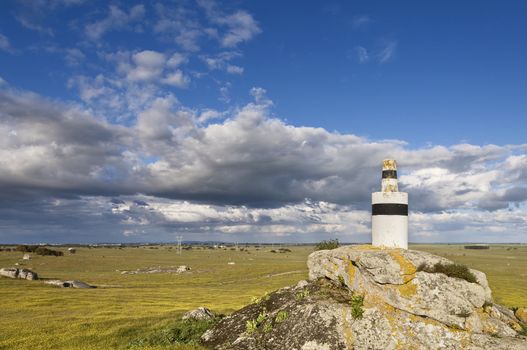 Triangulation point in the plain of Alentejo, Portugal