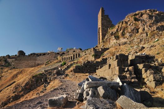 Ancient Greek City of Pergamon in Bergama, Anatolia, Turkey 