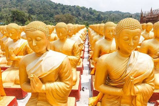 Golden Buddha at Buddha Memorial park , Nakorn nayok, Thailand.