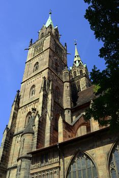 View to tower of Nuermberg cathedral