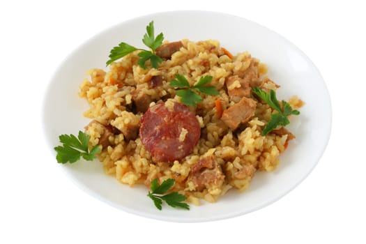 rice with sausages