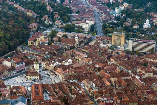 View of the city of Brasov in Romania