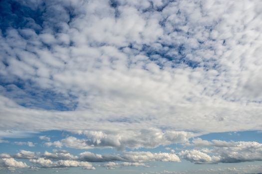 White clouds on blue sky over Bavaria Germany