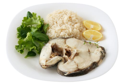 boiled fish with rice