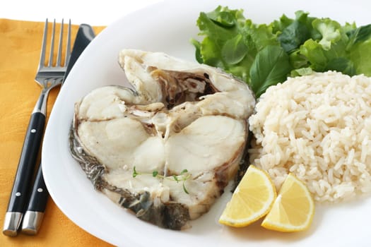 boiled fish with rice